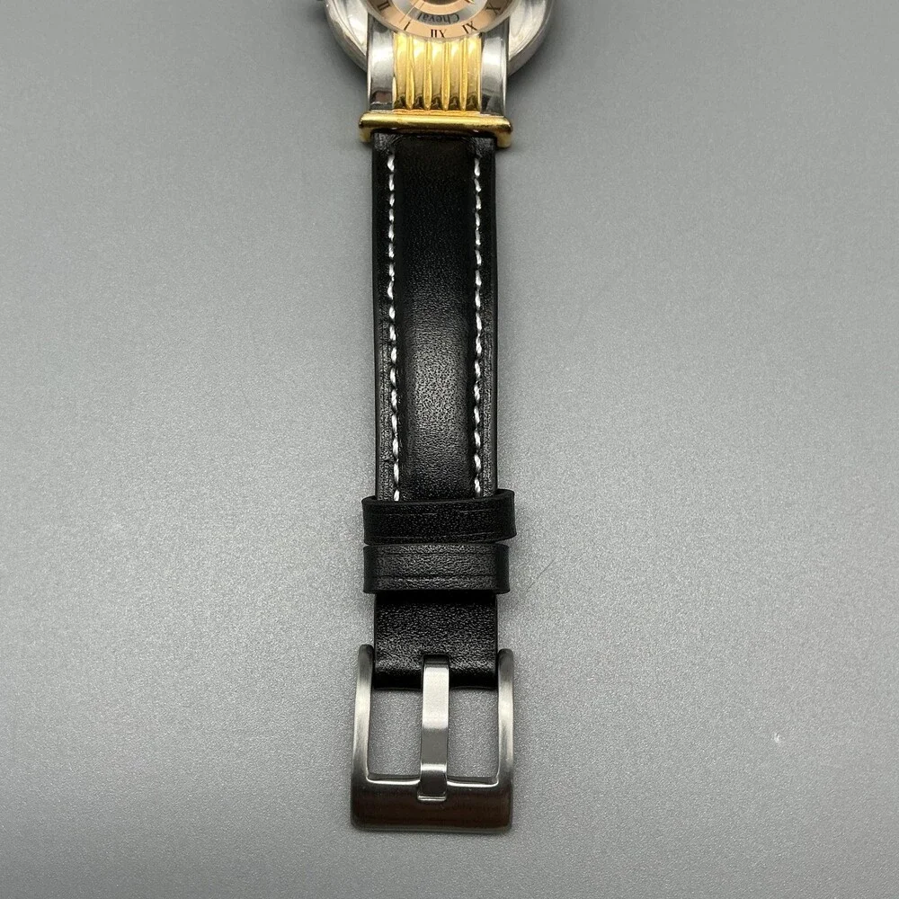 Cheval Design Studio Womens Watch 31mm Two Tone Black Leather New Battery